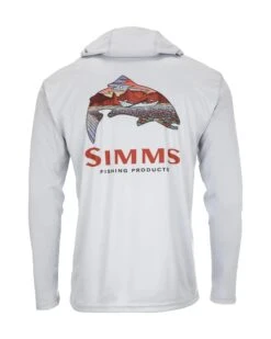 Simms Men's Tech Hoody - Artist Series - Trout Logo Flame/Sterling