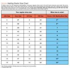 Simms Guide BOA Felt Sole Wading Boots -Simms Shop 22a0003.sizechart