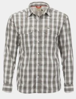 Simms - Big Sky Long Sleeve Shirt -Simms Shop Dark Stone Coral Plaid
