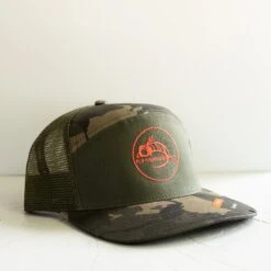 Simms 7-Panel Trucker - Fly Fish Food Logo - Olive