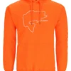 Fishing Hoody Simms Bass Outline Neon Orange