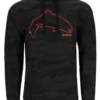 Fishing Hoody Simms Trout Outline Woodland Camo Carbon