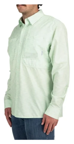 Fishing Shirt Simms Double Haul Light Green Texture Wave Print -Simms Shop fishing shirt simms double haul light green texture wave print.3