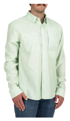 Fishing Shirt Simms Double Haul Light Green Texture Wave Print -Simms Shop fishing shirt simms double haul light green texture wave print.4