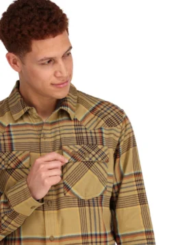 Fishing Shirt Simms Santee Flannel Camel & Navy & Clay Neo Plaid -Simms Shop fishing shirt simms santee flannel camel navy clay neo plaid.2