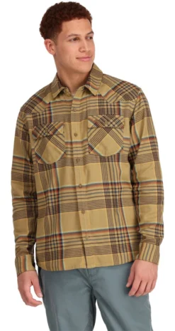 Fishing Shirt Simms Santee Flannel Camel & Navy & Clay Neo Plaid -Simms Shop fishing shirt simms santee flannel camel navy clay neo plaid.4