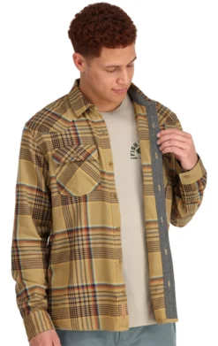 Fishing Shirt Simms Santee Flannel Camel & Navy & Clay Neo Plaid -Simms Shop fishing shirt simms santee flannel camel navy clay neo plaid.5