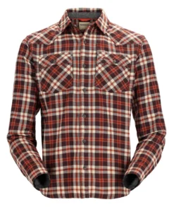 Fishing Shirt Simms Santee Flannel Maghoany & Tan Camp Plaid
