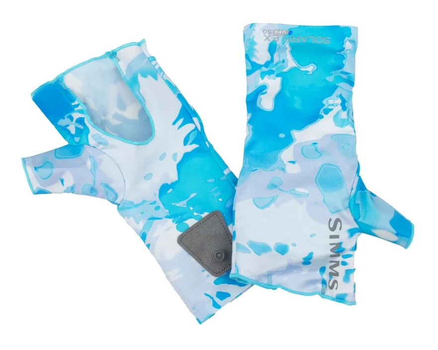 SolarFlex SunGlove Simms No-Finger Cloud Camo Blue 1 SolarFlex SunGlove Simms No-Finger Cloud Camo Blue