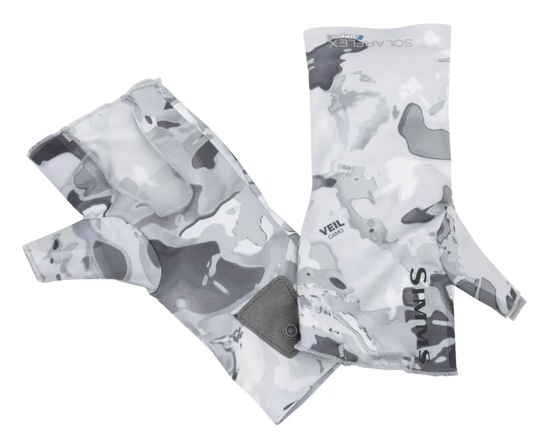 SolarFlex SunGlove Simms No-Finger Cloud Camo Grey 1 SolarFlex SunGlove Simms No-Finger Cloud Camo Grey