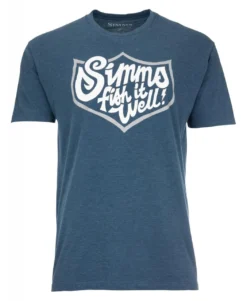 T-Shirt Simms Fish It Well Badge Sailor Blue Heather