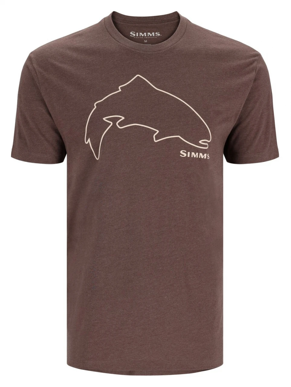 T-Shirt Simms Trout Outline Brown Heather 1 T-Shirt Simms Trout Outline Brown Heather