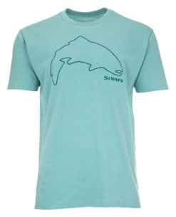 T-Shirt Simms Trout Outline Oil Blue Heather