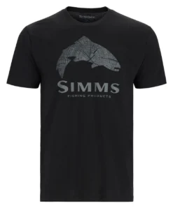 T-Shirt Simms Wood Trout Fill Black