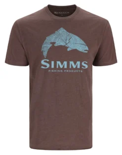 T-Shirt Simms Wood Trout Fill Brown Heather