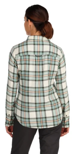 Women's Fishing Shirt Simms Santee Flannel Seafoam Camp Plaid -Simms Shop women s fishing shirt simms santee flannel seafoam camp plaid.3