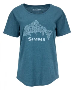 Women's T-Shirt Simms Floral Trout Steel Blue Heather